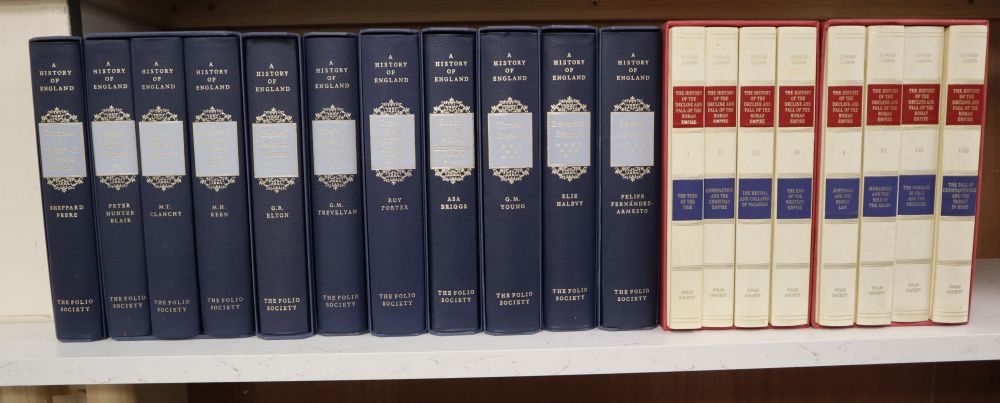 Folio Society - A History of England, 11 vols, 1996-2001 and Gibbon, Edward - The History of the Decline and Fall of the Roman Empire,